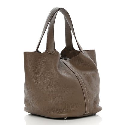Hermes Taurillon Clemence Picotin Lock 26 GM Etoupe 3 of 10