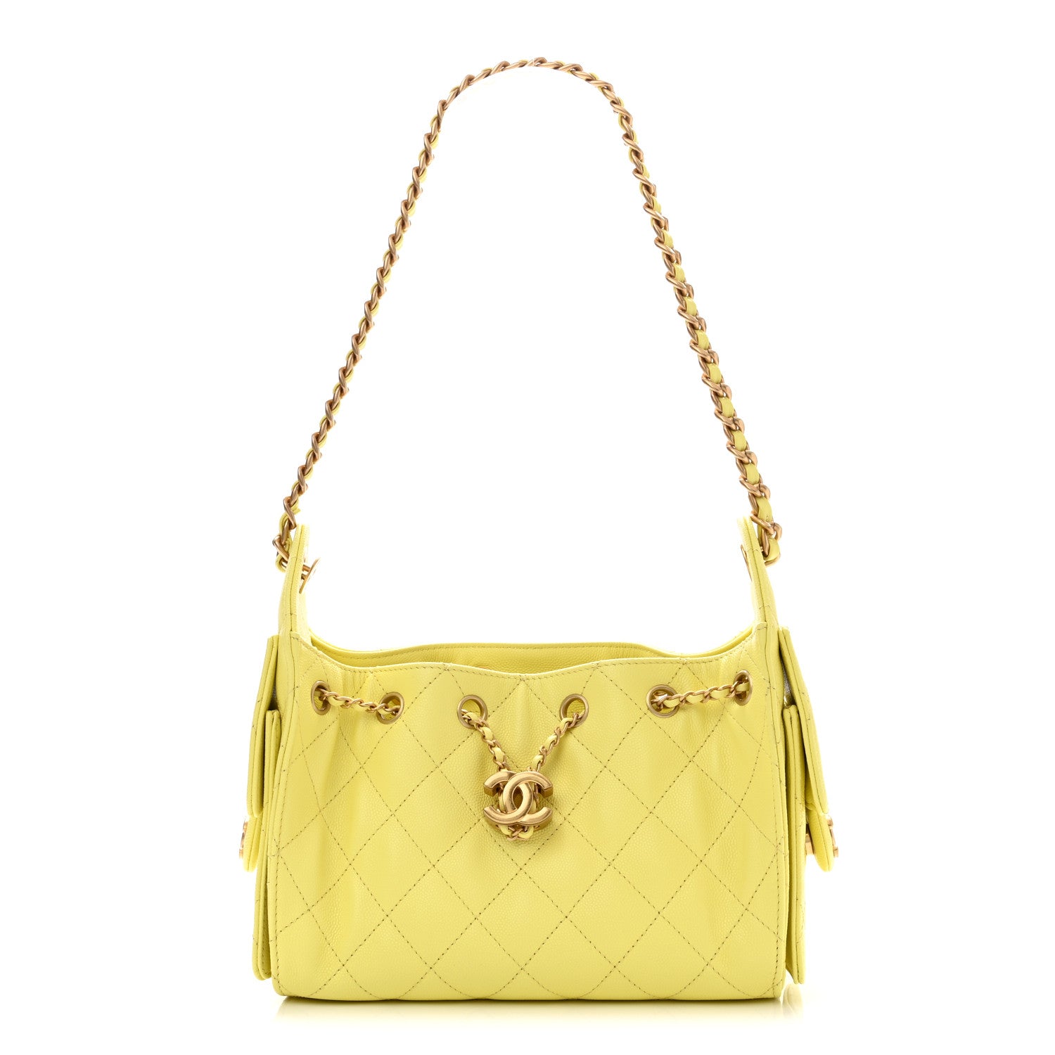Chanel Caviar Quilted Mini Chanel 25 Handbag Yellow 1 of 11