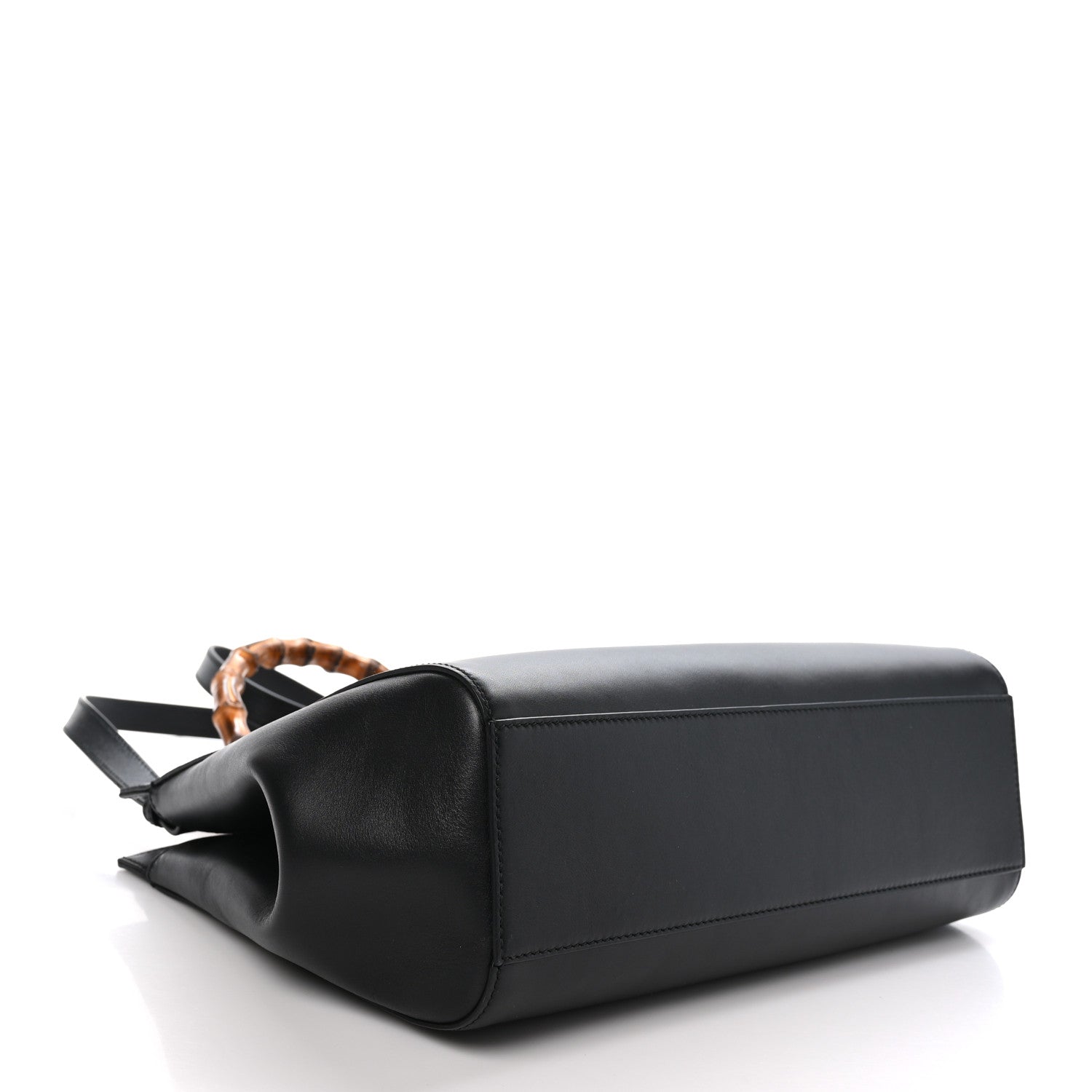 Gucci Nappa Bamboo Medium Nymphaea Top Handle Bag Black 4 of 10