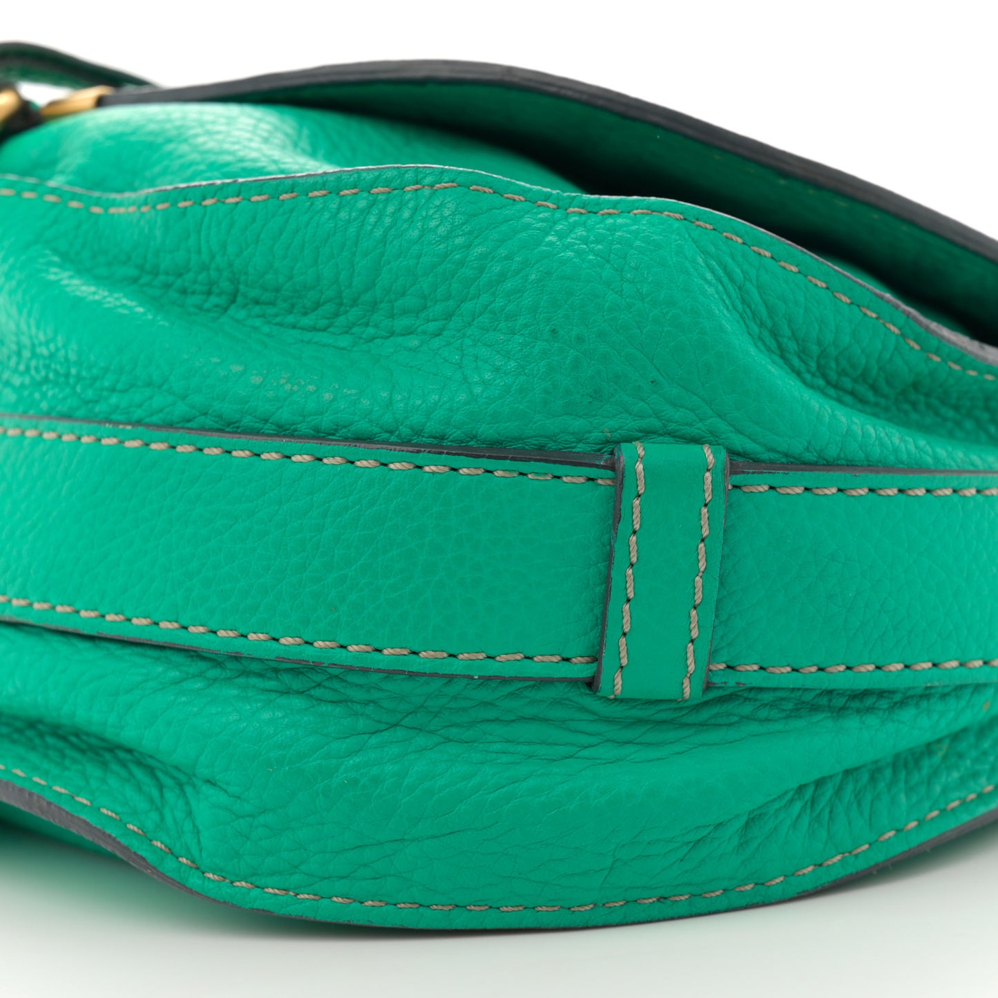 Grained Calfskin Medium Marcie Saddle Bag Jade