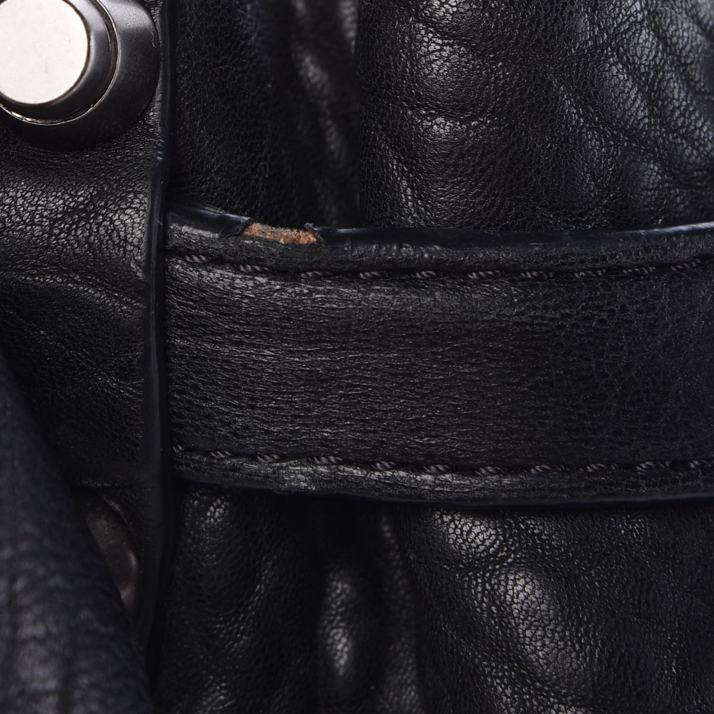 Pebbled Lambskin Diego Bucket Black Nickel Hardware