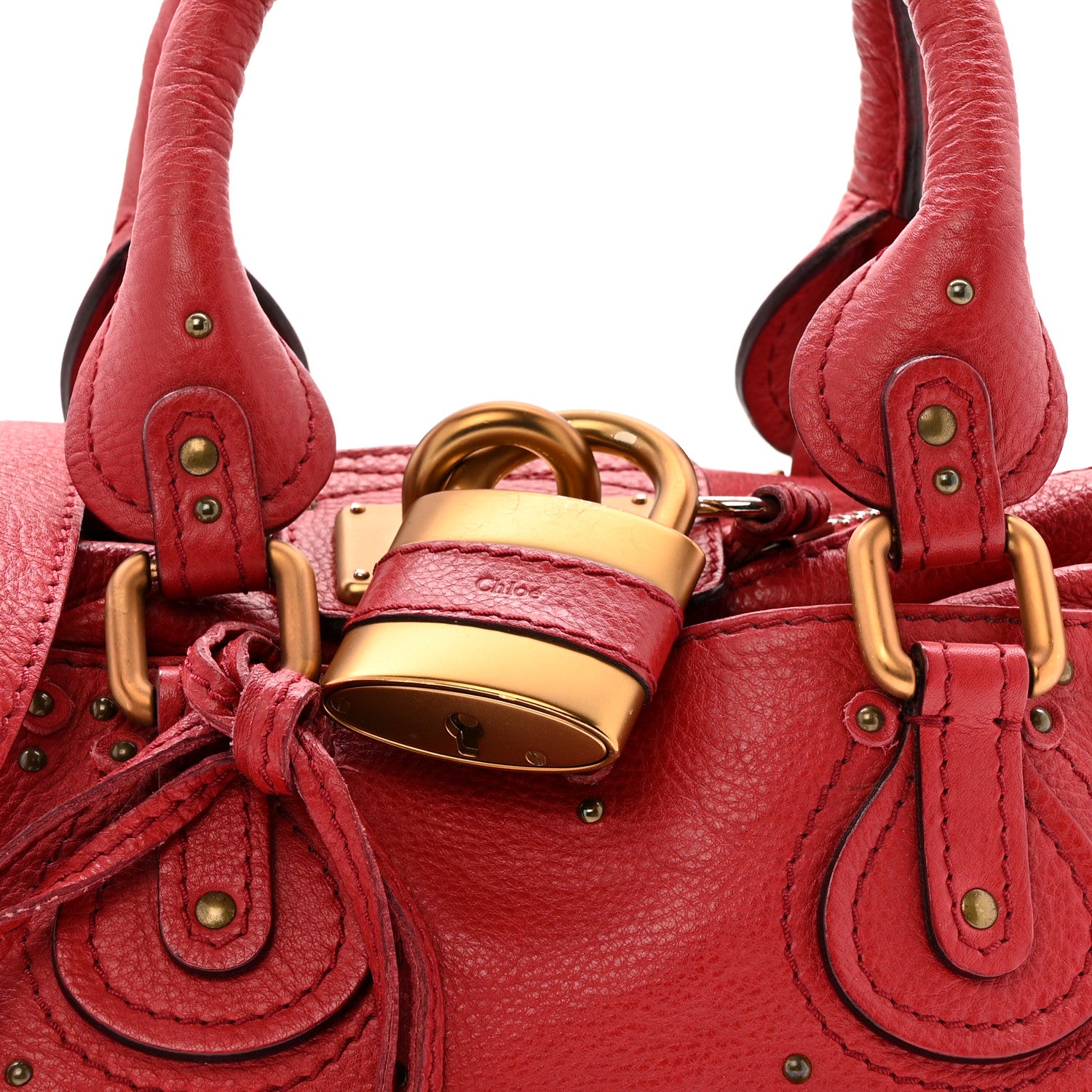 Chloe Calfskin Medium Paddington Satchel Rouge 8 of 23