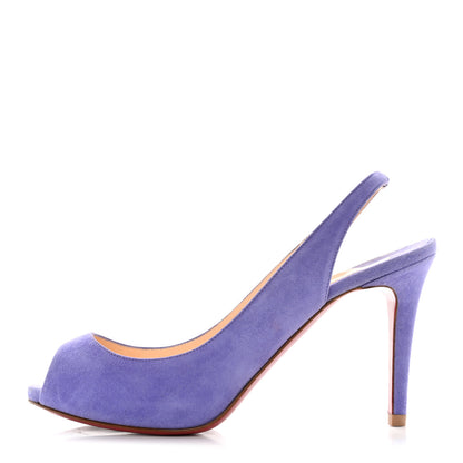 Christian Louboutin Suede Lady Sling 100 Pumps 38 Lavender 1 of 11