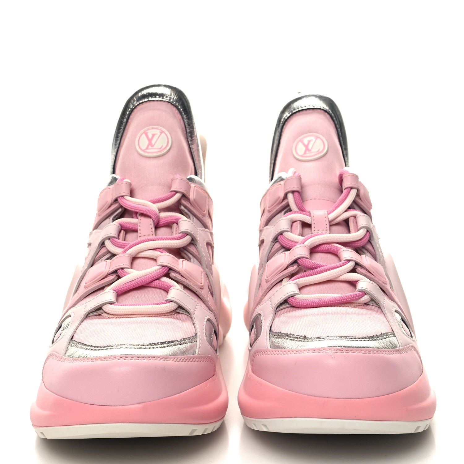 Louis Vuitton Calfskin Technical Nylon LV Archlight Sneaker 38 Pink 2 of 8