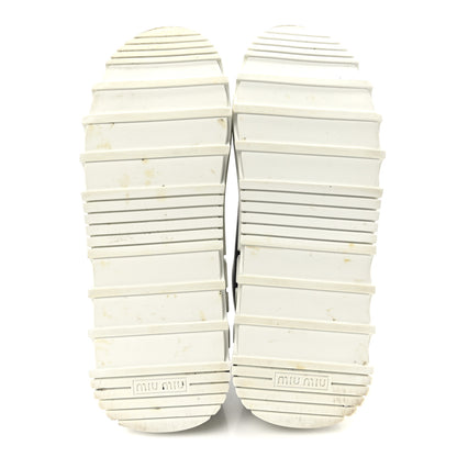Miu Miu Vitello Soft 2 Logo Platform Sneakers 39 Black 6 of 9