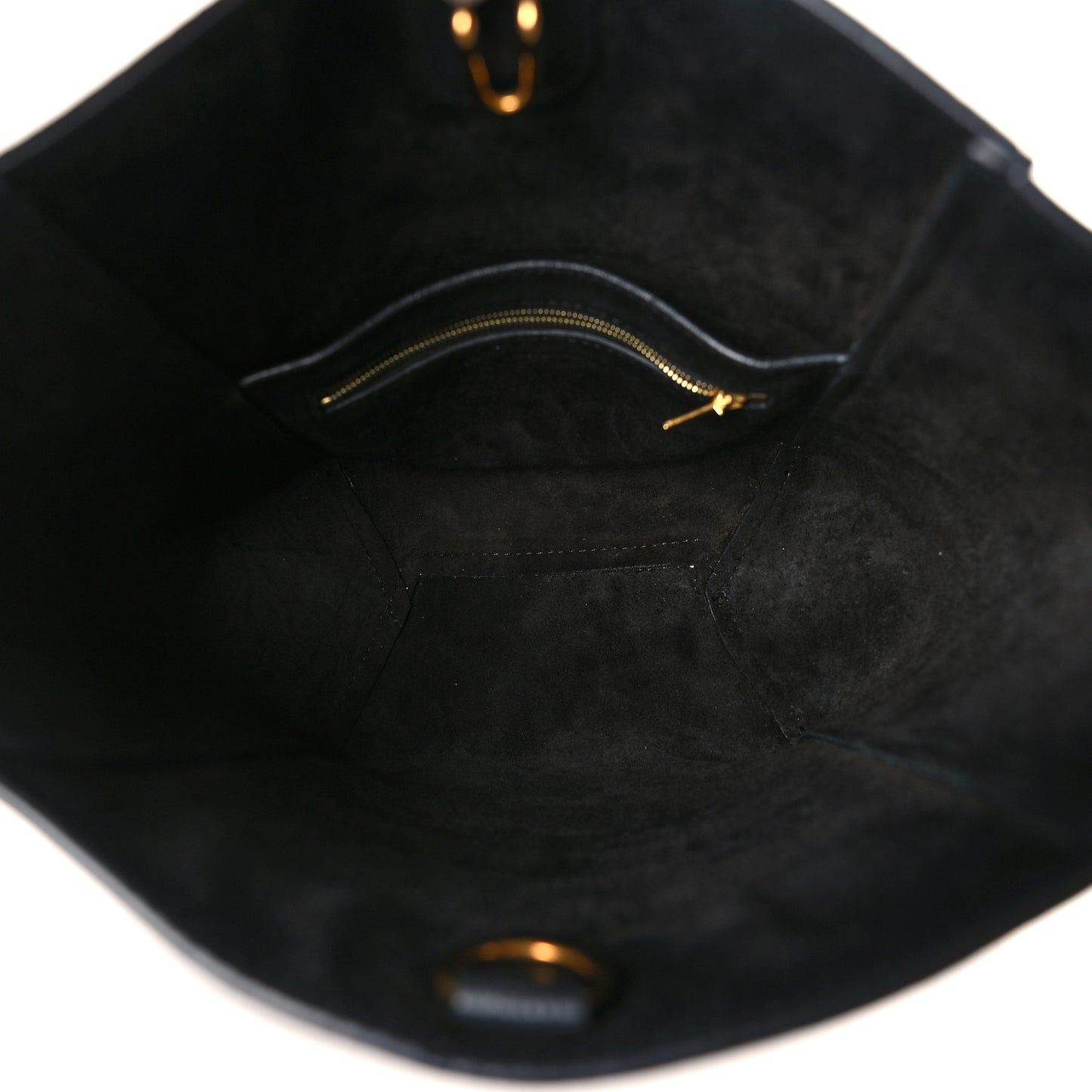 Soft Grained Calfskin Small Sangle Bucket Bag Black