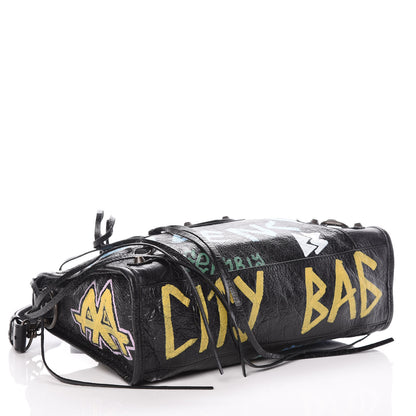 Balenciaga Agneau Graffiti All Over Classic Hardware S City Black Multicolor 4 of 9