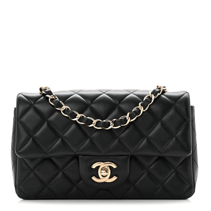 Chanel Lambskin Quilted Mini Rectangular Flap Black 1 of 11