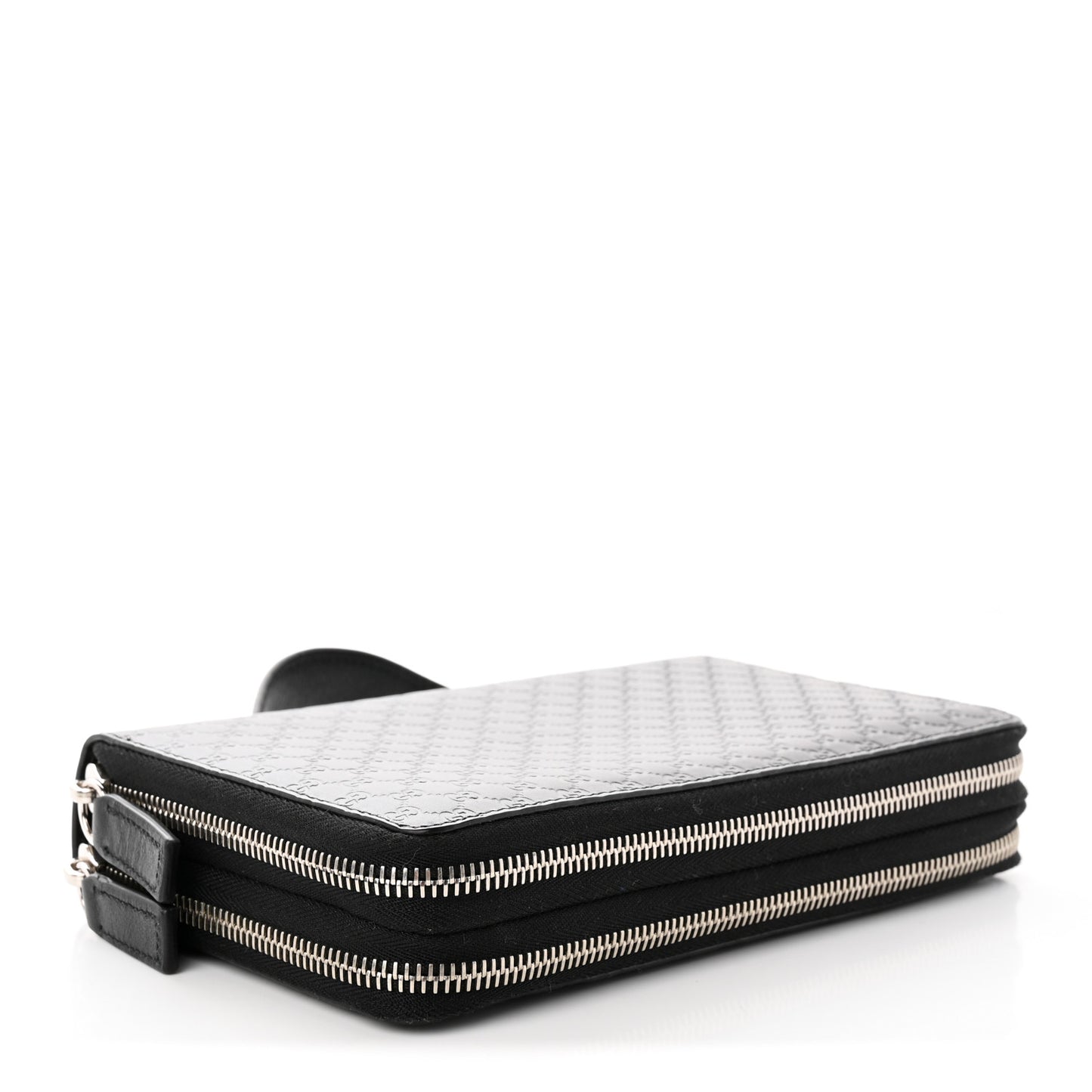 Microguccissima Zip Around Top Handle Travel Wallet Black