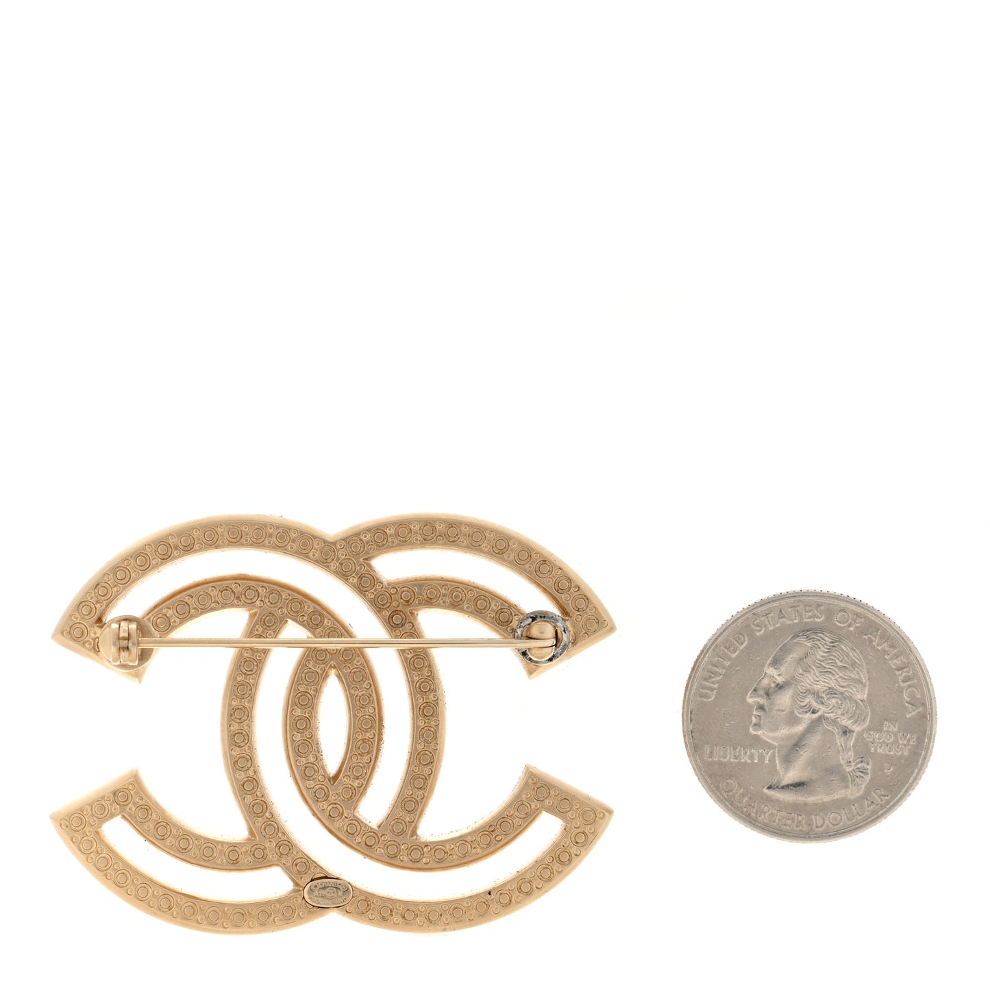 Crystal CC Brooch Light Gold