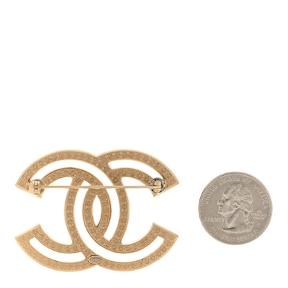 Chanel Crystal CC Brooch Light Gold 2 of 3