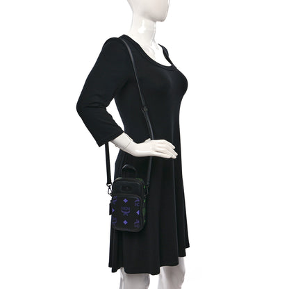 MCM Calfskin Color Splash Mini Crossbody Black Purple Green 2 of 9