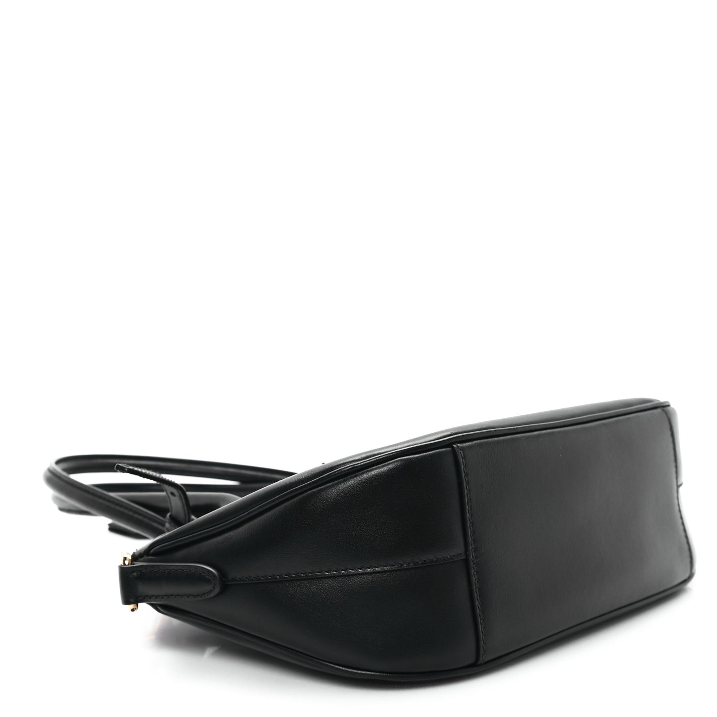 City Calf Small Triangle Shoulder Bag Black