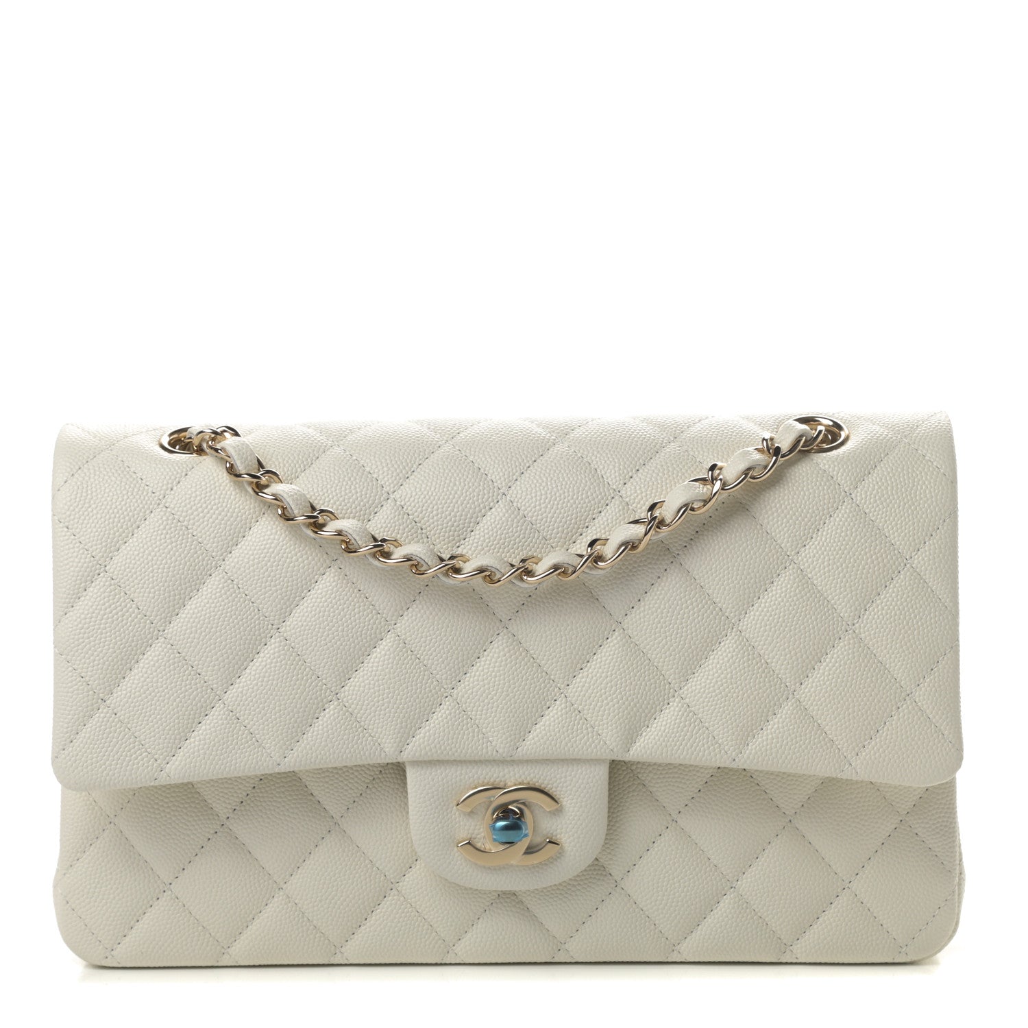 Chanel Caviar Quilted Medium Double Flap White 1 of 11