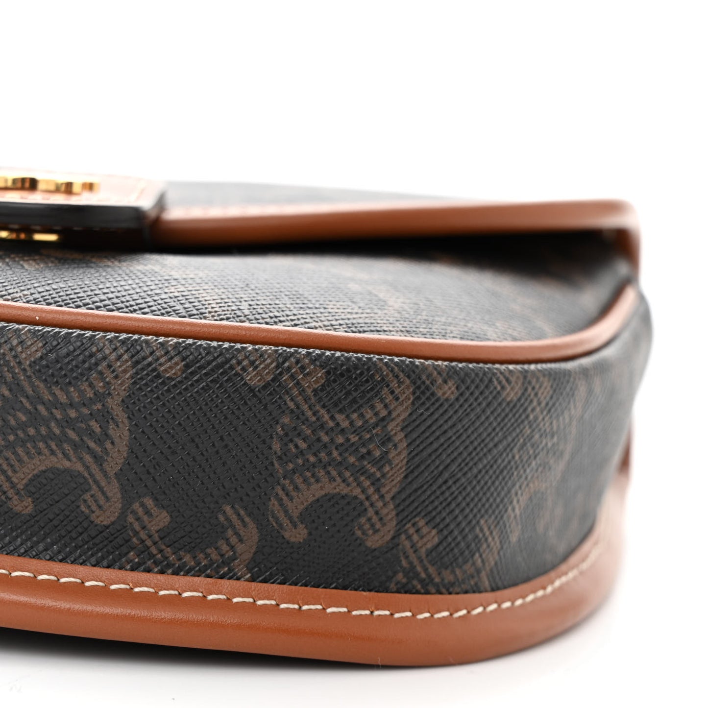 Canvas Calfskin Triomphe Mini Besace Tan