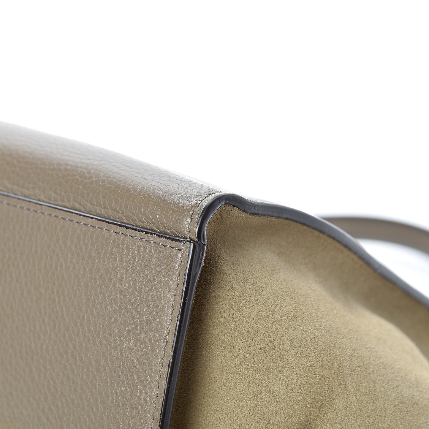 Drummed Calfskin Suede Small Trapeze Souris