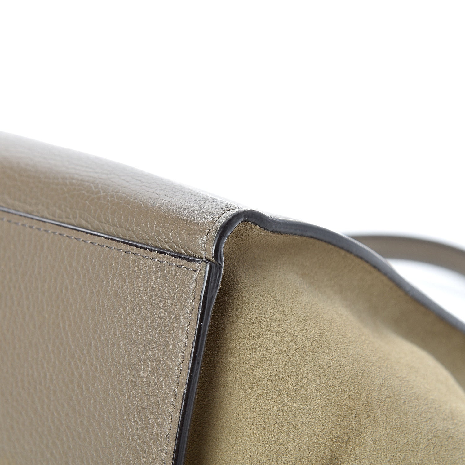 Celine Drummed Calfskin Suede Small Trapeze Souris 9 of 22