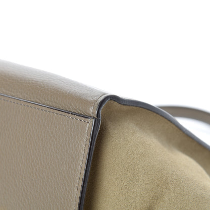 Celine Drummed Calfskin Suede Small Trapeze Souris 9 of 22