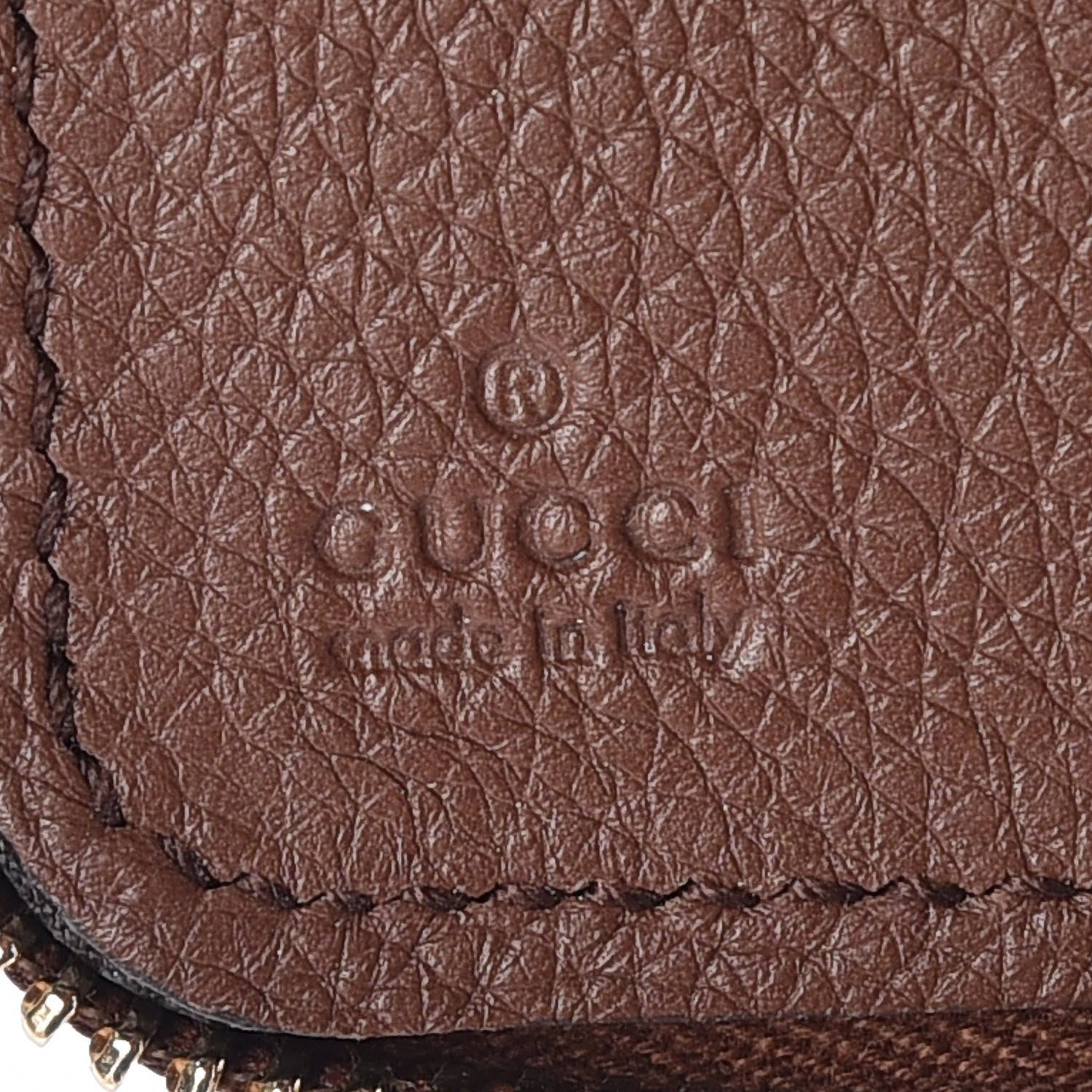 Gucci Pebbled Calfskin Soho Travel Document Case Brown 9 of 10