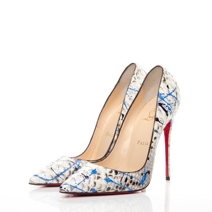 Christian Louboutin Python Vulcano So Kate 120 Pumps 39 Blue 3 of 7