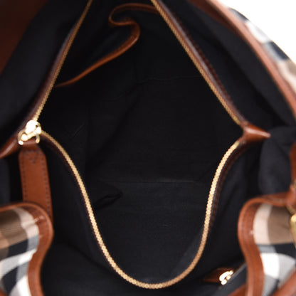 Burberry House Check Bridle Calfskin Medium Gosford Hobo Dark Tan 8 of 14
