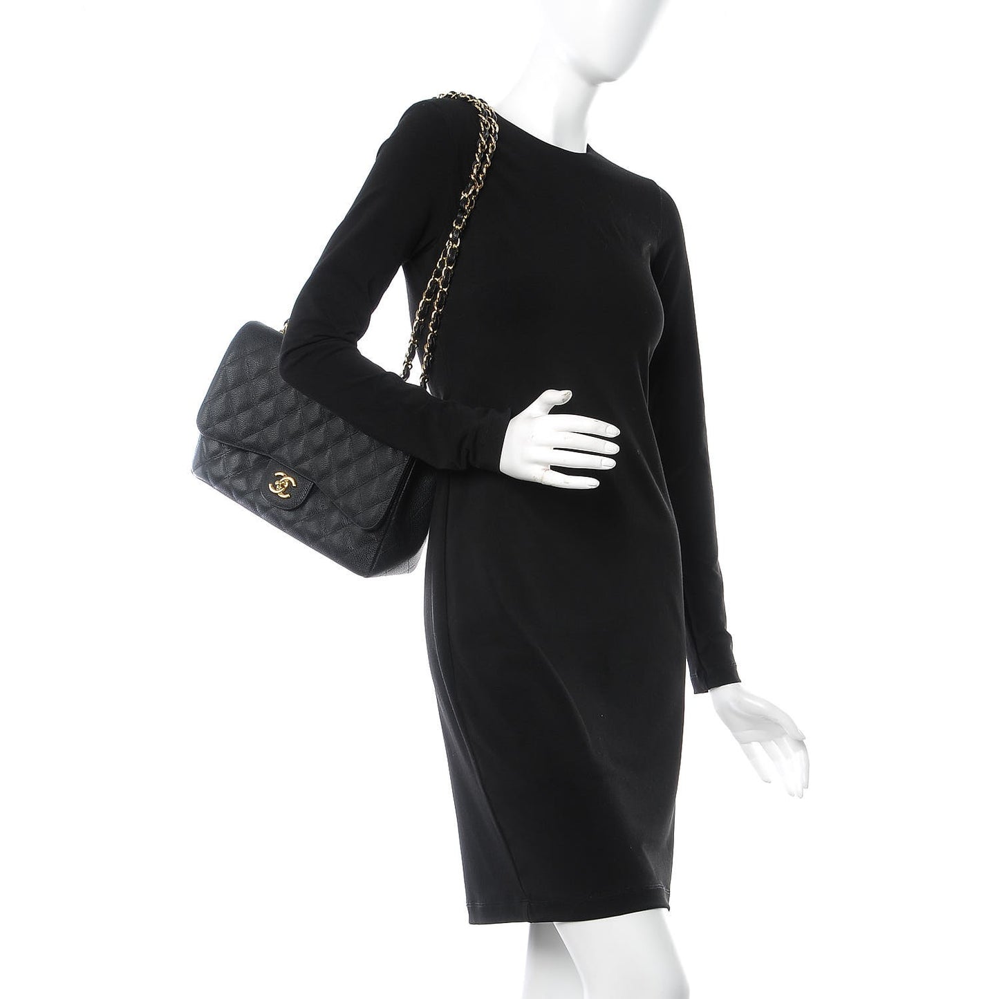 Caviar Quilted Jumbo Single Flap Black