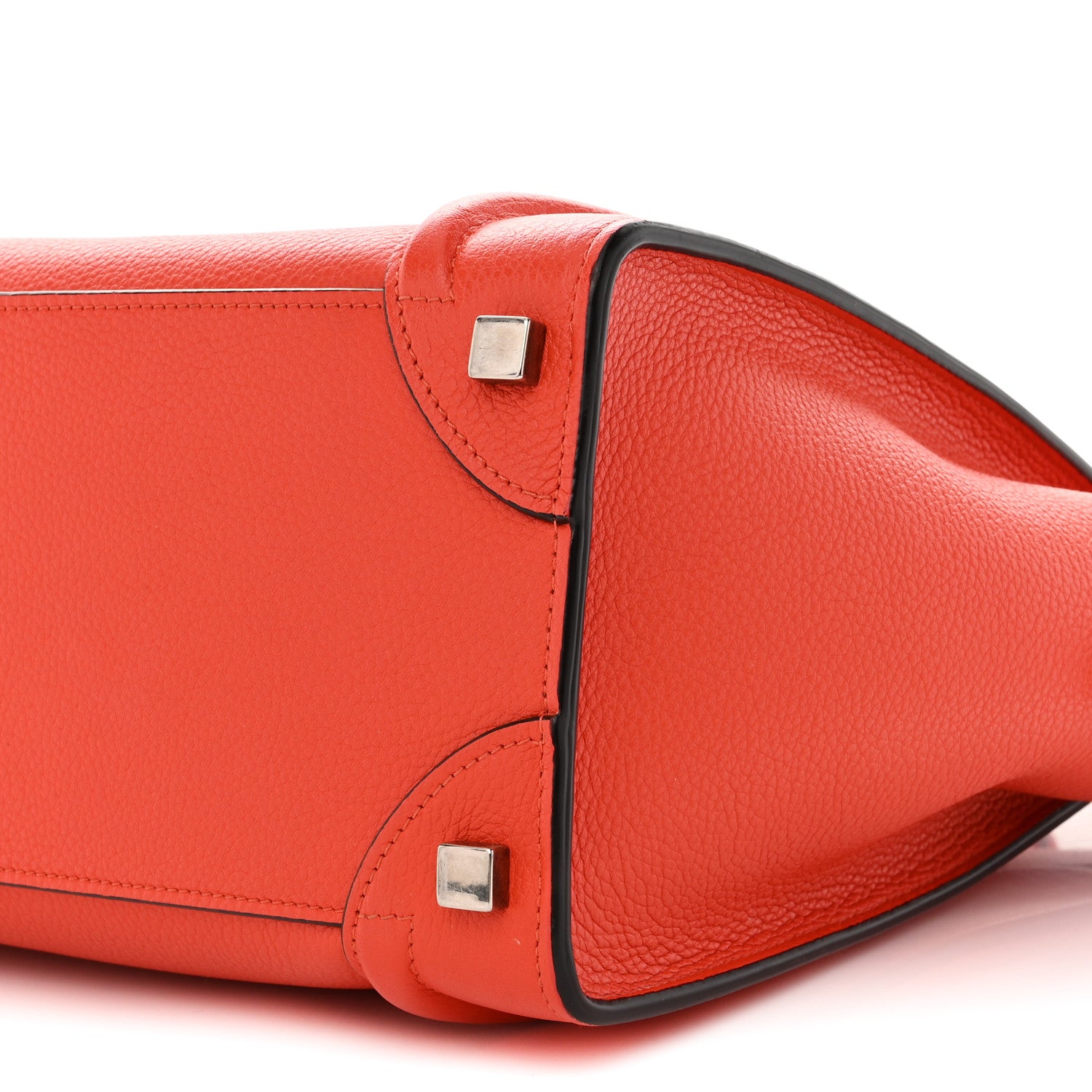 Celine Drummed Calfskin Micro Luggage Vermillion 8 of 8