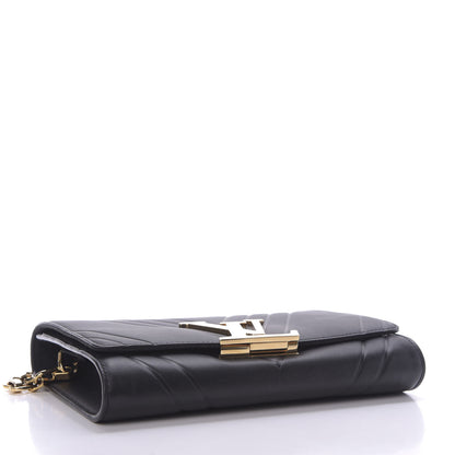 Louis Vuitton Calfskin Airy V Embossed Pochette Chain Louise GM Black 4 of 8