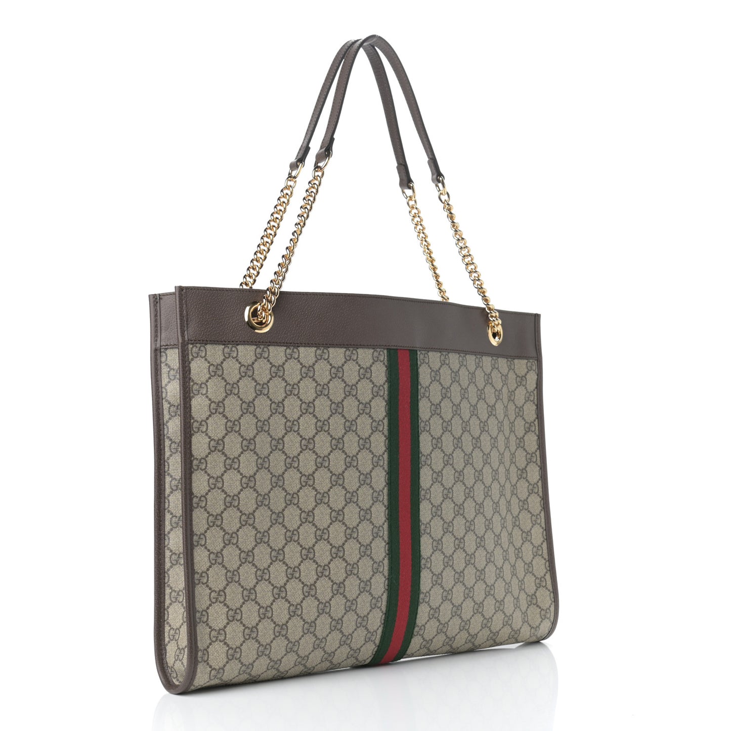 GG Supreme Monogram Large Rajah Chain Tote Beige New Acero