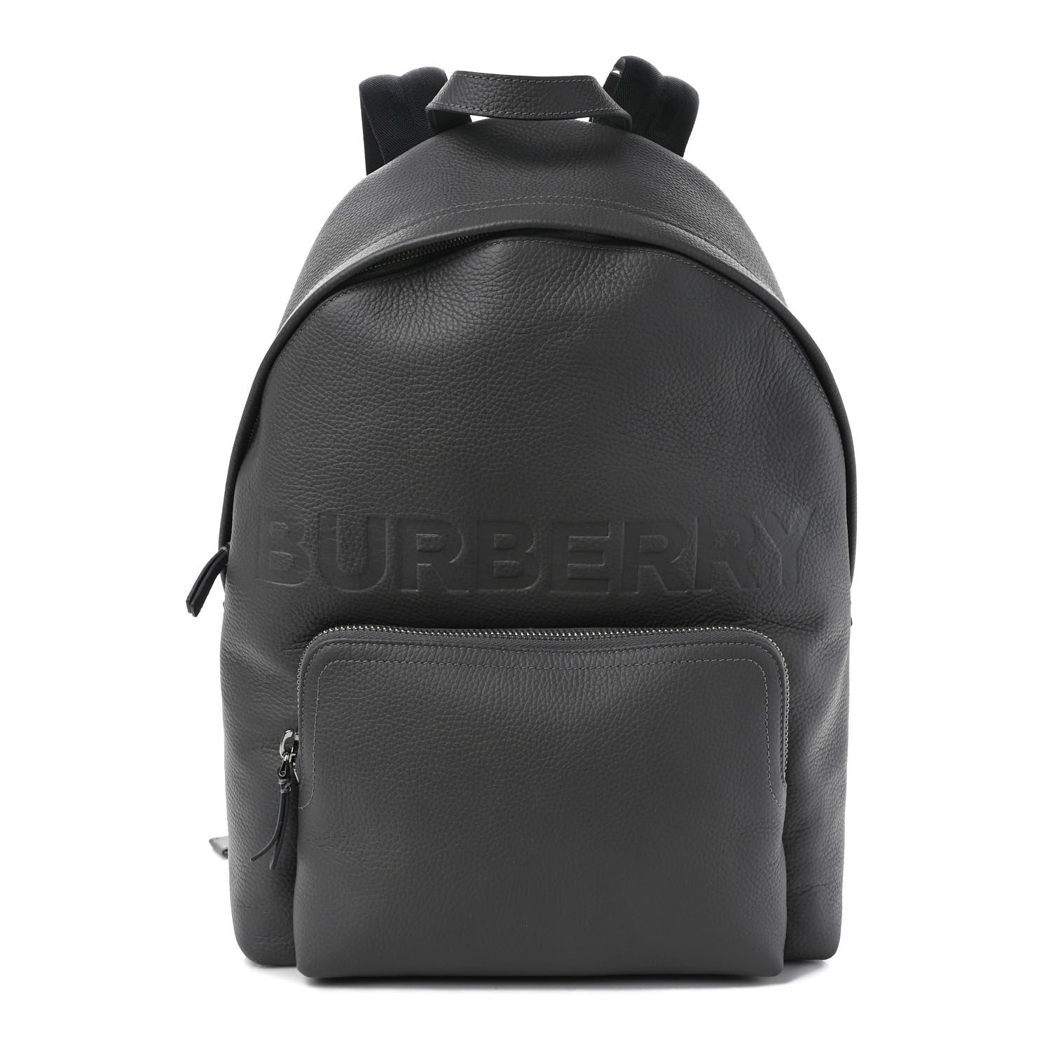 Burberry Calfskin Logo Embossed Backpack Charcoal Grey 1 of 10