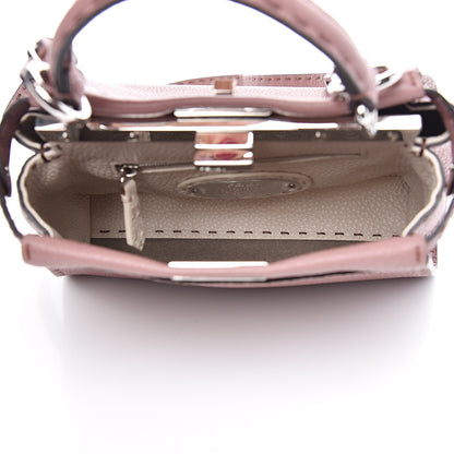 Fendi Cuoio Romano Selleria Bi-Color Mini Peekaboo Iconic Satchel English Rose Camelia 5 of 10