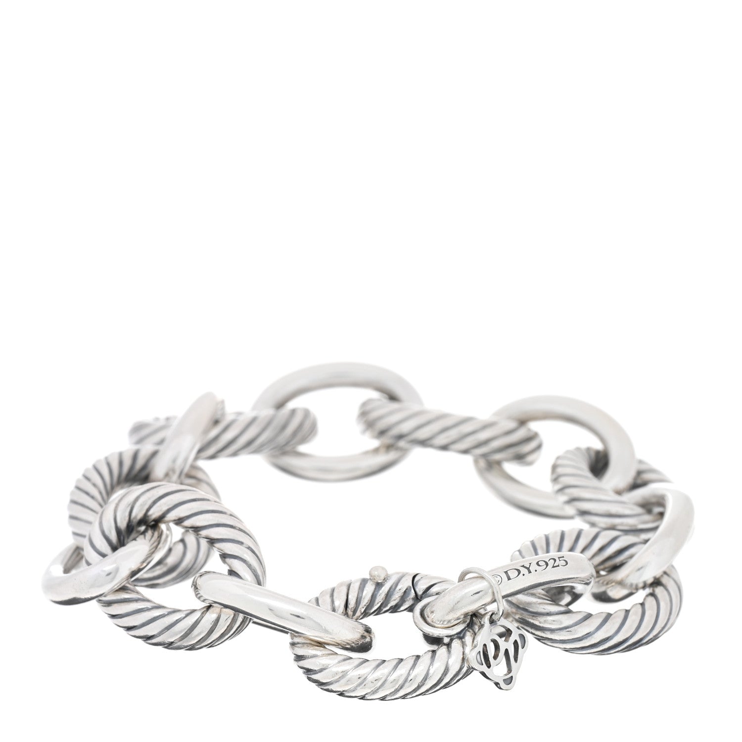 David Yurman Sterling Silver 17mm Extra Large Oval Link Bracelet 3 of 3