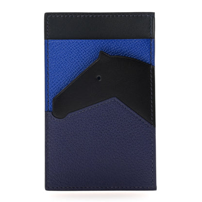 Hermes Epsom Evercalf Evercolor Sombrero Les Petits Chevaux Card Holder Bleu Encre Indigo 1 of 7
