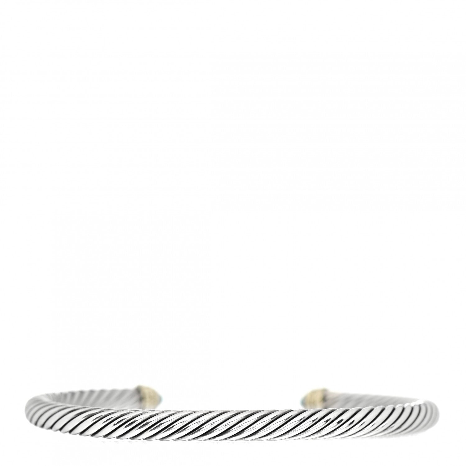 David Yurman Sterling Silver 14K Yellow Gold Blue Topaz 5mm Cable Classics Petite Color Bracelet 3 of 4