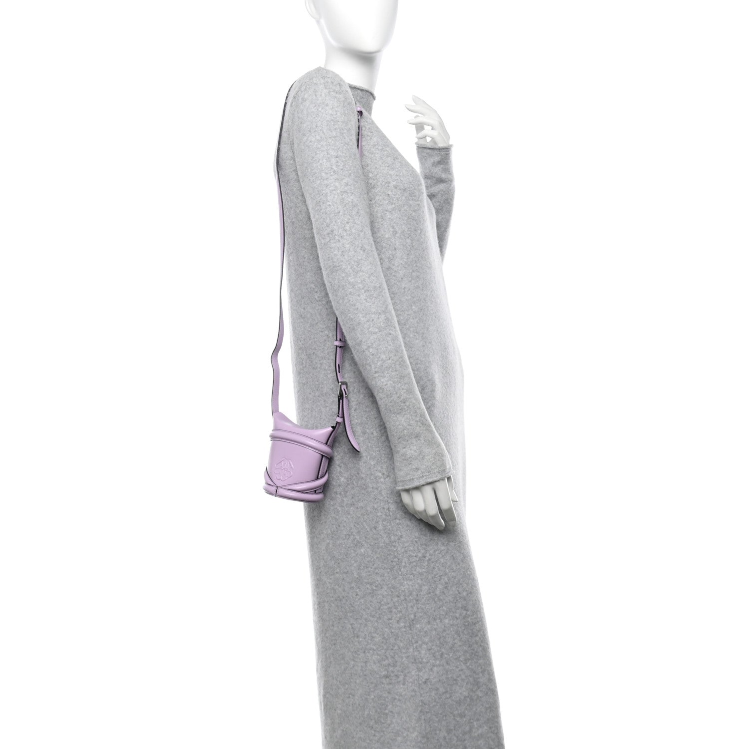 Alexander McQueen Calfskin Mini Curve Bucket Bag  Lilac 2 of 10