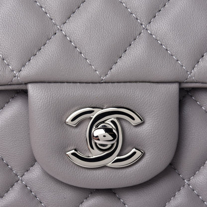 Chanel Lambskin Quilted Mini Rectangular Flap Grey 5 of 6