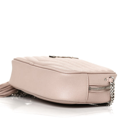 Saint Laurent Grain De Poudre Matelasse Monogram Mini Lou Camera Bag Marble Pink 10 of 12