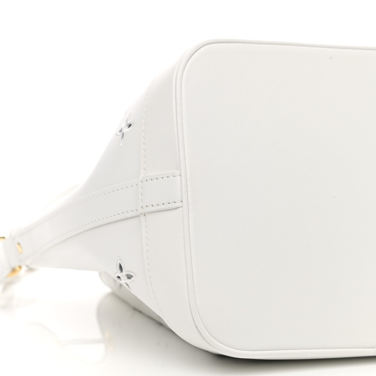 Calfskin Monogram Cutout Petit Noe White