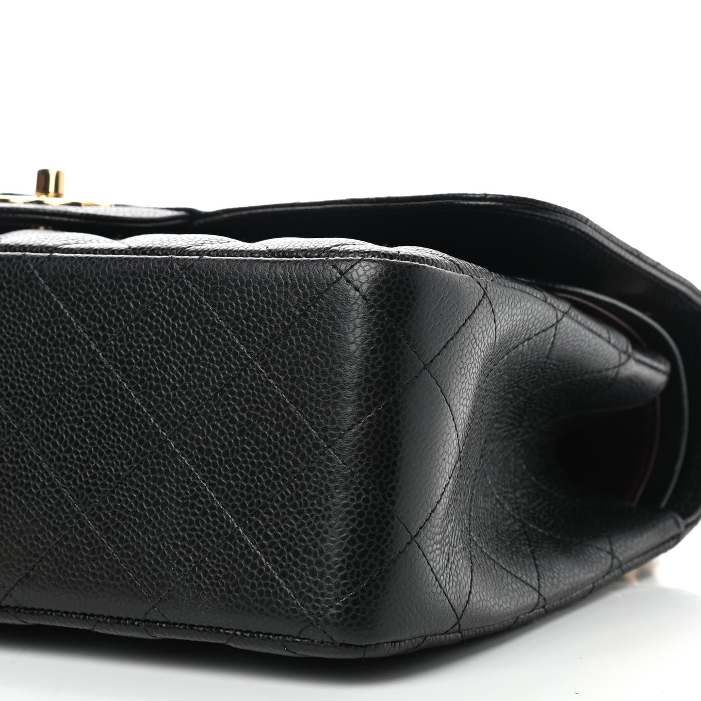 Caviar Quilted Jumbo Double Flap Black