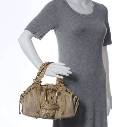 Louis Vuitton Monogram Suede Ostrich Theda GM Gold 2 of 7