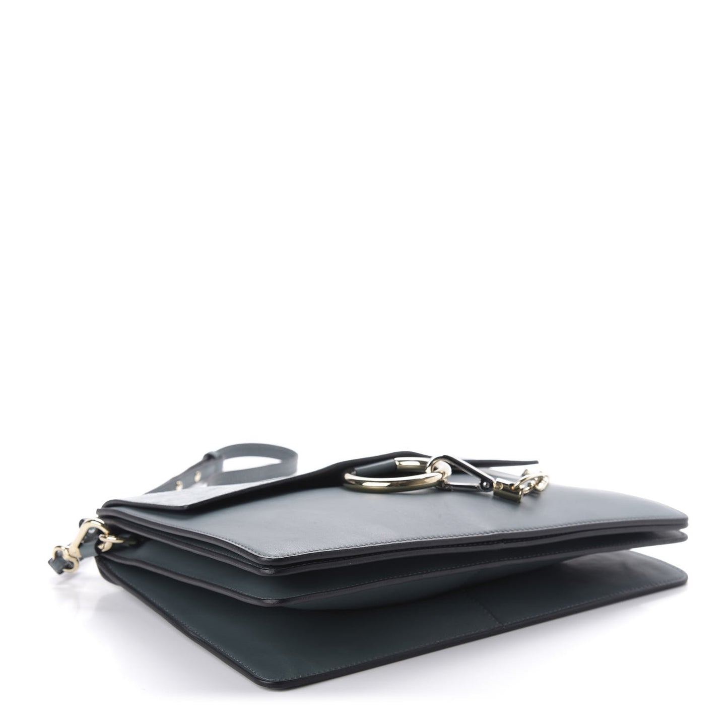 Suede Calfskin Medium Faye Shoulder Bag Teal