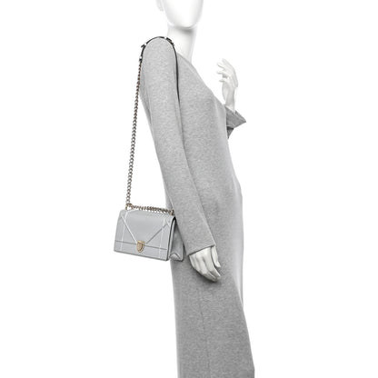 Christian Dior Metallic Calfskin Small Diorama Flap Bag Silver 2 of 11