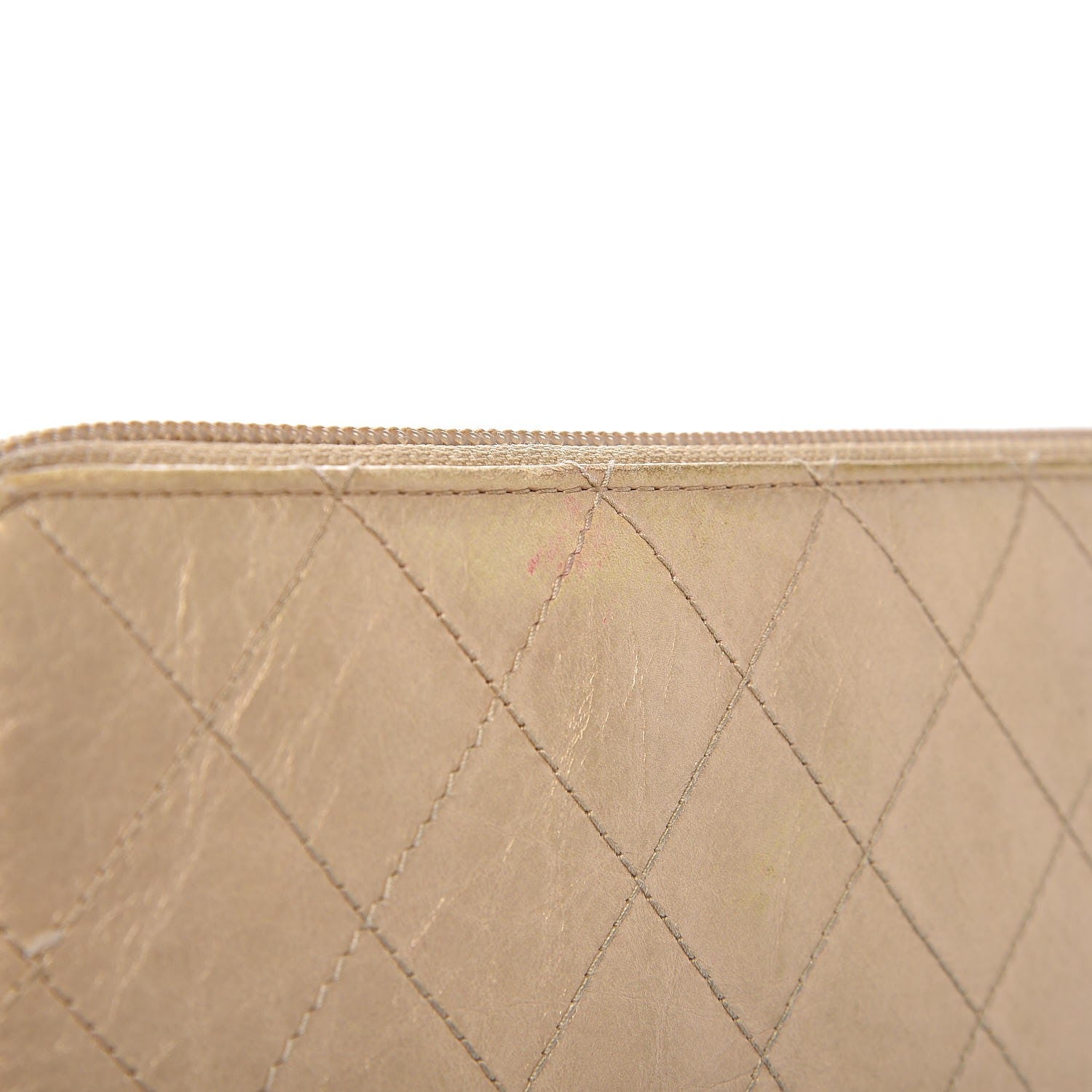Chanel Metallic Aged Calfskin Quilted Palette Large Zip Around Organizer Wallet Gold 12 of 19