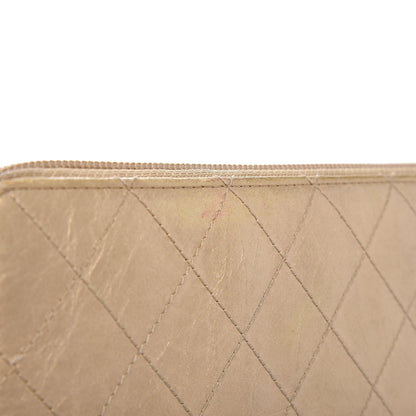 Chanel Metallic Aged Calfskin Quilted Palette Large Zip Around Organizer Wallet Gold 12 of 19