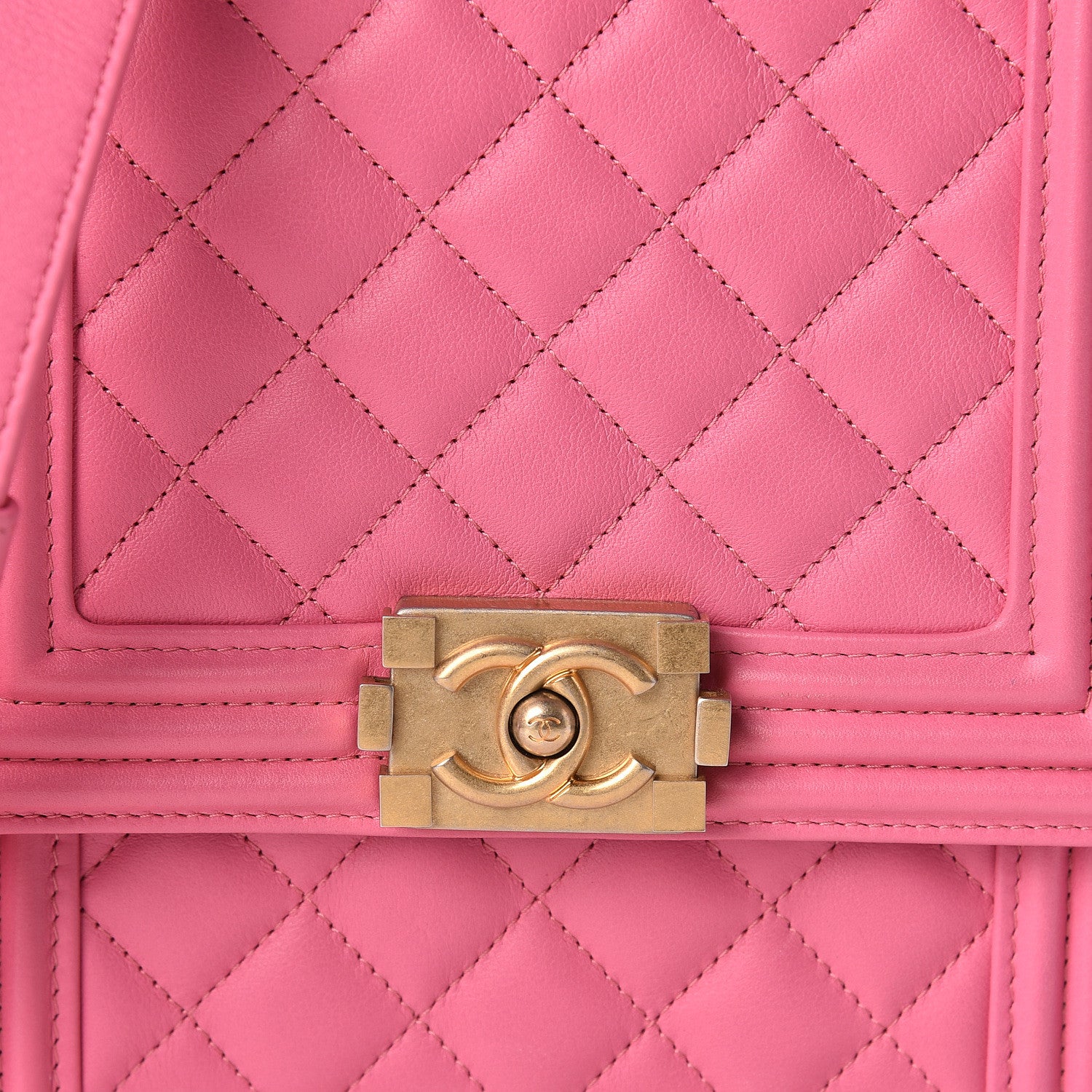 Chanel Calfskin Quilted North South Boy Flap Pink 8 of 10