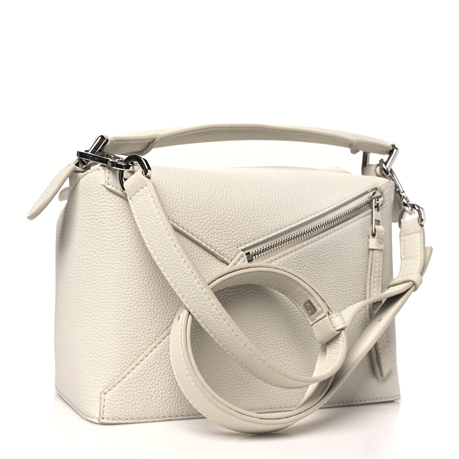 Loewe Soft Grained Calfskin Small Puzzle Edge Bag Soft White 3 of 9