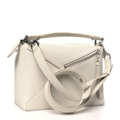 Loewe Soft Grained Calfskin Small Puzzle Edge Bag Soft White 3 of 9
