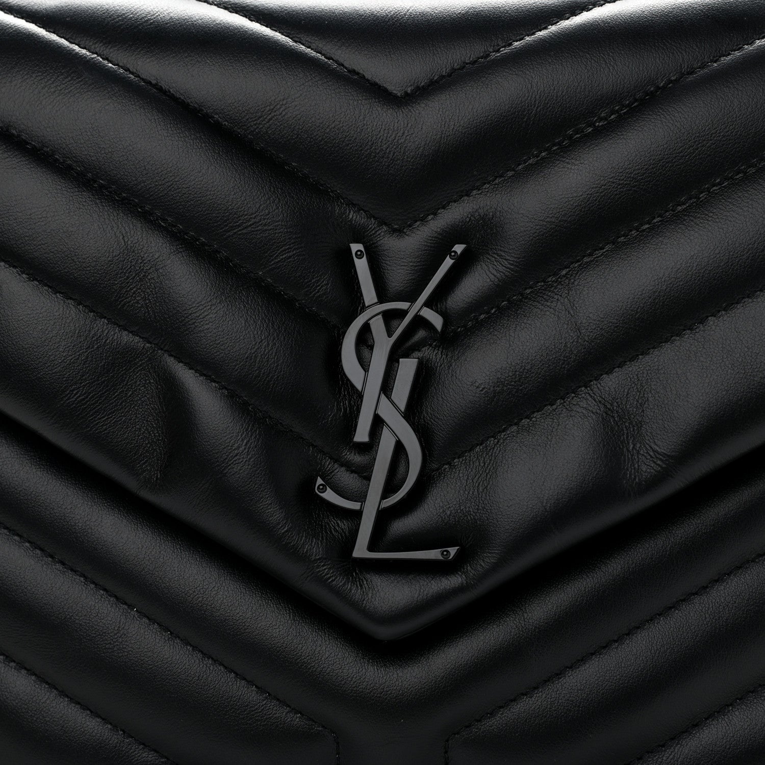 Saint Laurent Calfskin Y Quilted Monogram Medium Loulou Chain Satchel Black 11 of 12