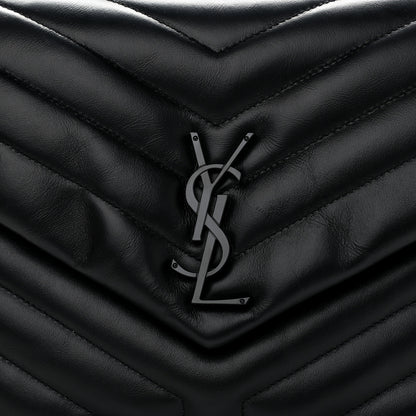 Saint Laurent Calfskin Y Quilted Monogram Medium Loulou Chain Satchel Black 11 of 12