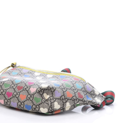 Gucci Soft GG Supreme Monogram Hearts Web Childrens Belt Bag Beige Ebony Multicolor Freesia 9 of 10